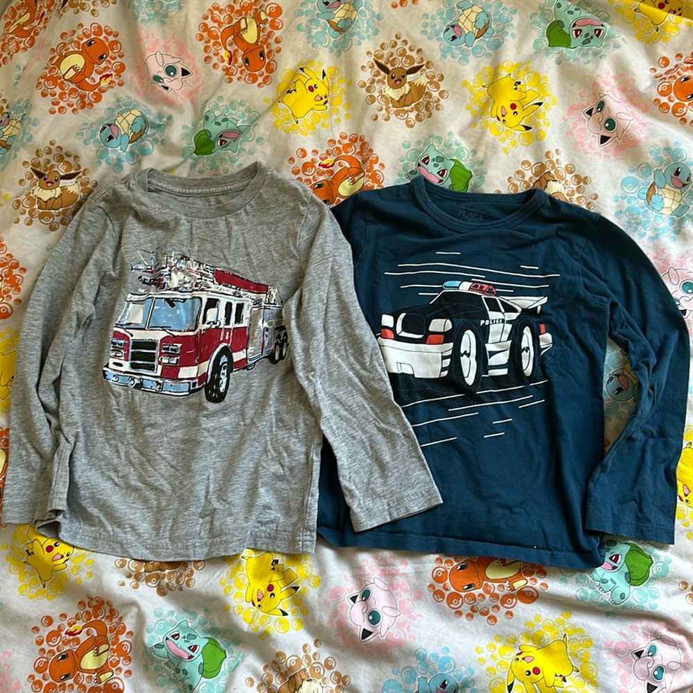 Firetruck & Police Car - The Children’s Place Long Sleeved Tees